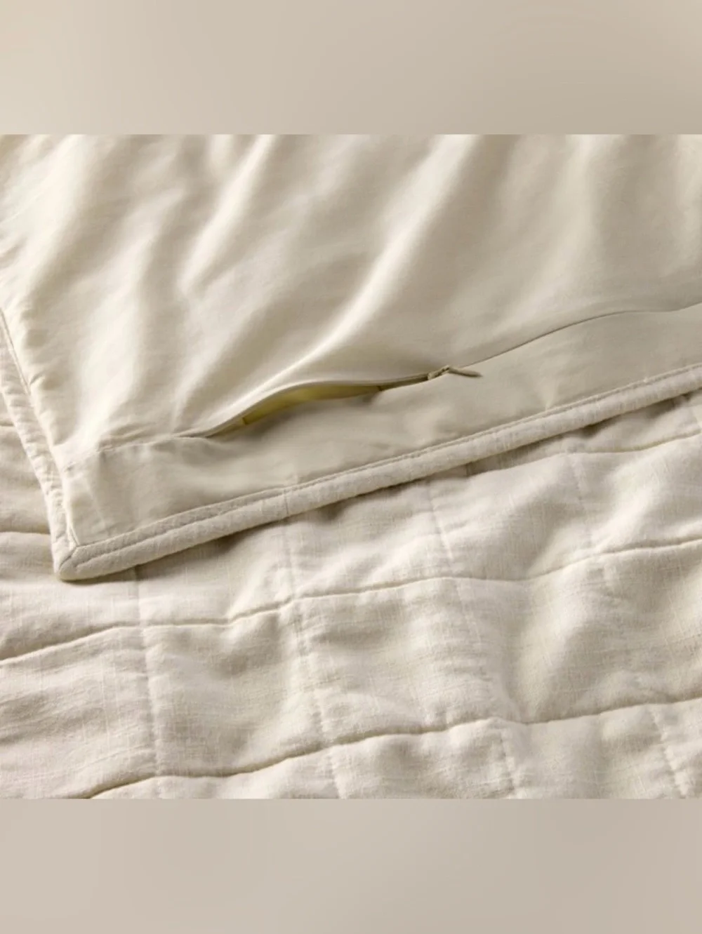 Casaluna Linen Blend Sham in Natural Cream / King